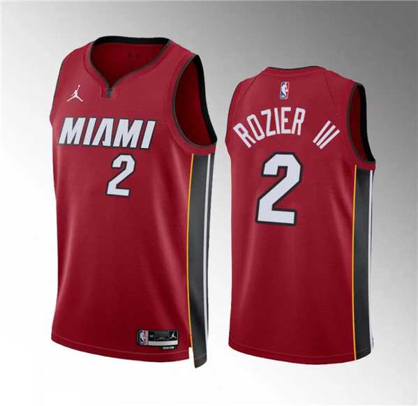 Men's Miami Heat #2 Terry Rozier III Red Statement Edition Stitched Basketball Jersey Dzhi